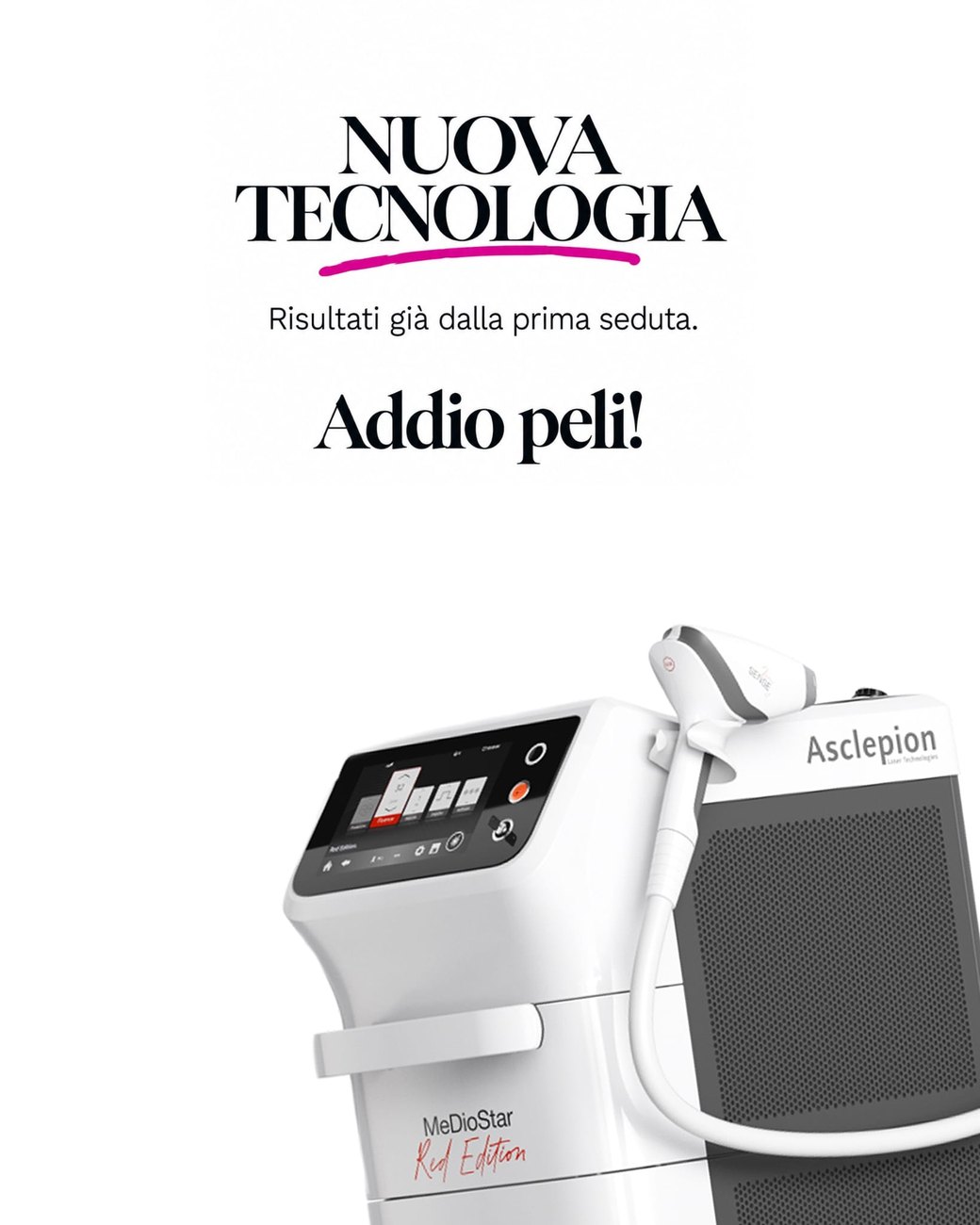 Slide 2: Nuova tecnologia, risultati già dalla prima seduta, macchinario laser